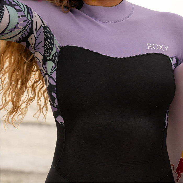 2023 Roxy Womens Swell Series 5/4/3mm Back Zip Wetsuit ERJW103127 - Anthracite Splash